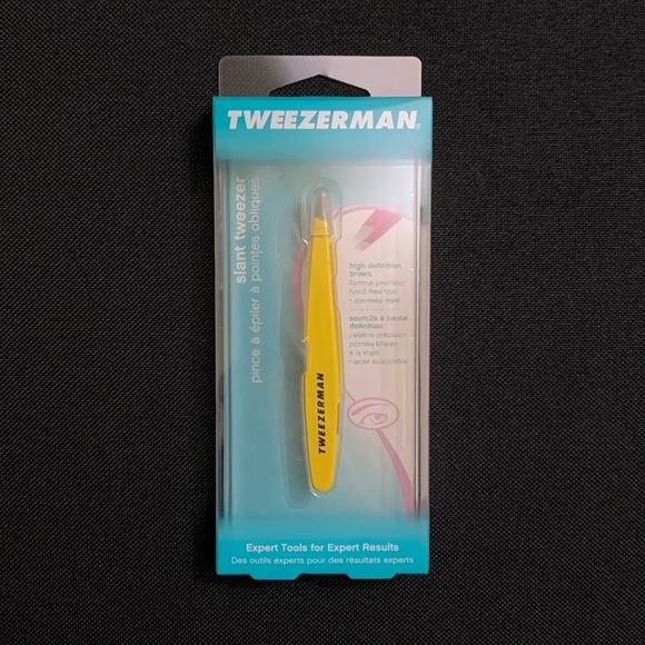 TWEEZERMAN Full Size Stainless Steel Slant Tip Tweezers — Lemon Yellow - Picture 1 of 3